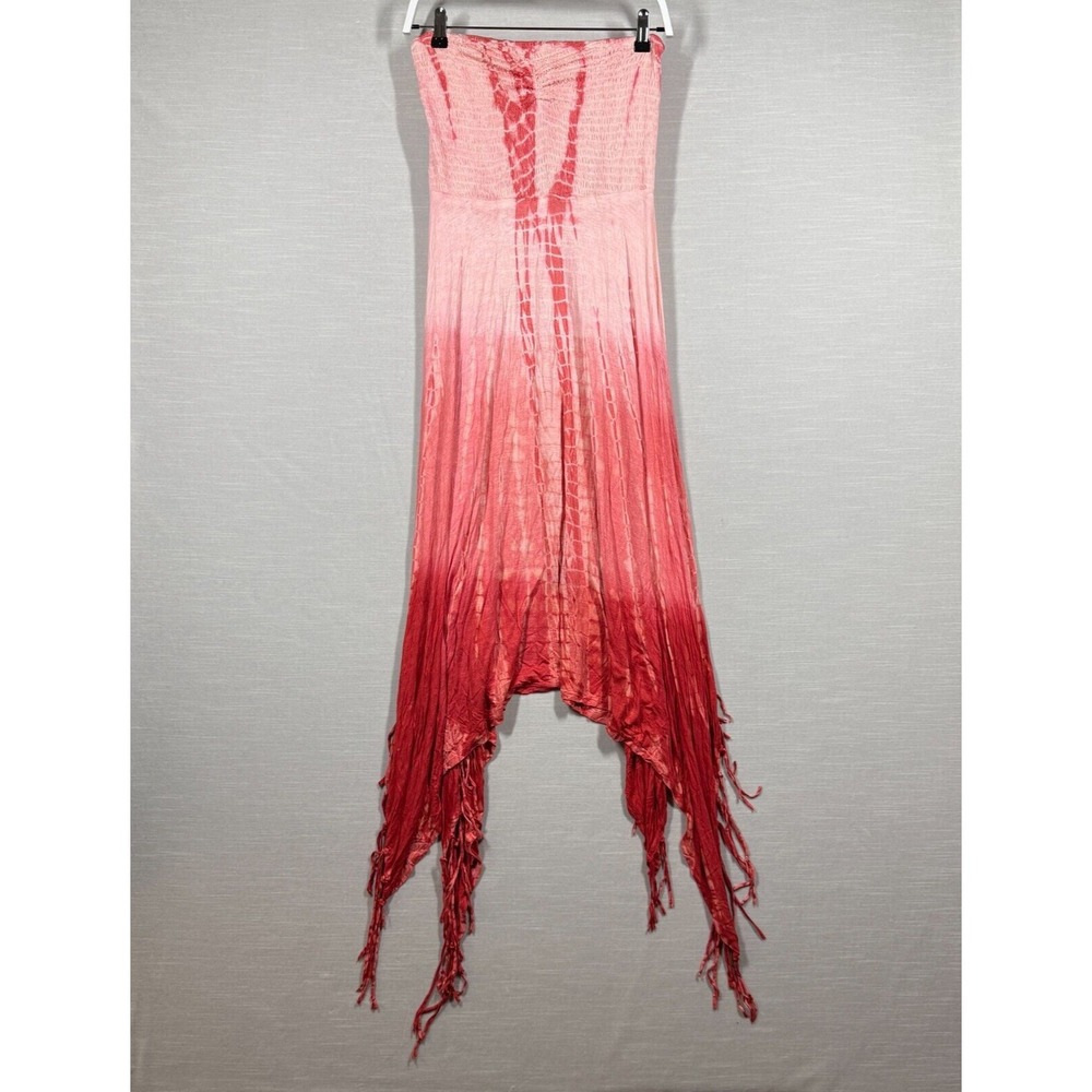American Rag Dress Women Small‎ Pink Tie Dye Boho Fringe Flowy Stretch Y2K Fairy
